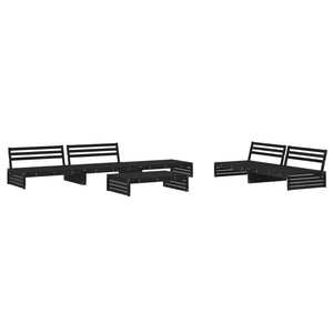 Set Divani da Giardino 6 pz con Cuscini in Legno Massello Nerocod mxl 125730