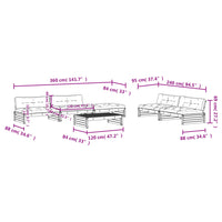 Set Divani da Giardino 6 pz con Cuscini in Legno Massello Nero 3186155