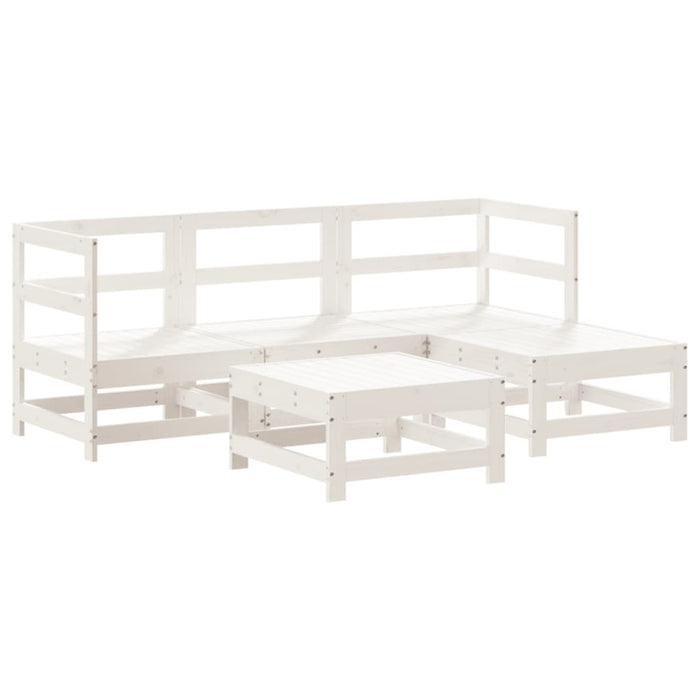 Set Salotto da Giardino 5 pz Bianco in Legno Massello di Pino 3186173