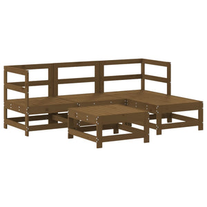 Set Salotto da Giardino 5 pz Miele in Legno Massello di Pino 3186175