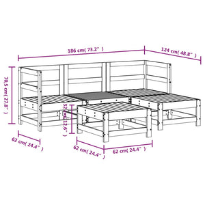 Set Salotto da Giardino 5 pz in Legno Impregnato di Pino 3186178