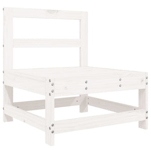 Set Salotto da Giardino 5 pz Bianco in Legno Massello di Pino 3186180