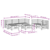 Set Salotto da Giardino 7 pz in Legno Massello di Pino 3186193