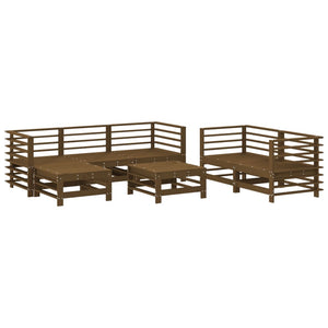 Set Salotto da Giardino 7 pz Miele in Legno Massello di Pino 3186196