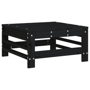 Set Salotto da Giardino 7 pz Nero in Legno Massello di Pino 3186197