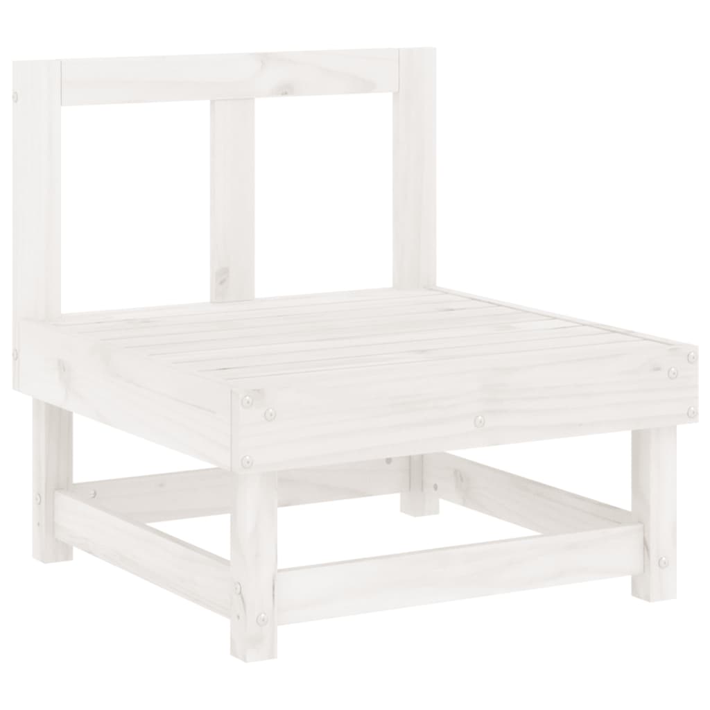 Set Salotto da Giardino 7 pz Bianco in Legno Massello di Pino 3186208