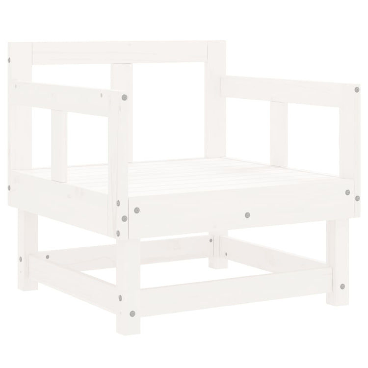 Set Salotto da Giardino 7 pz Bianco in Legno Massello di Pino 3186208