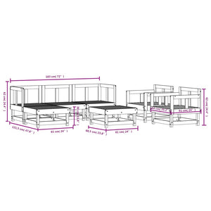 Set Salotto da Giardino 7 pz in Legno Impregnato di Pino 3186213