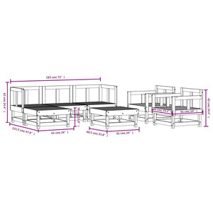 Set Salotto da Giardino 7 pz in Legno Impregnato di Pino 3186220