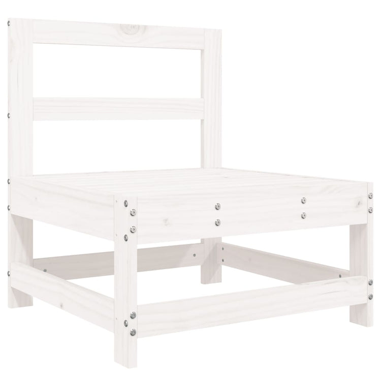 Set Salotto da Giardino 7 pz Bianco in Legno Massello di Pino 3186229