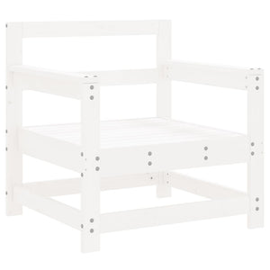 Set Salotto da Giardino 7 pz Bianco in Legno Massello di Pino 3186229