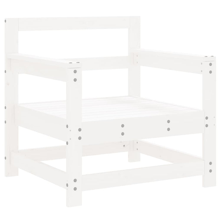 Set Salotto da Giardino 7 pz Bianco in Legno Massello di Pino 3186229