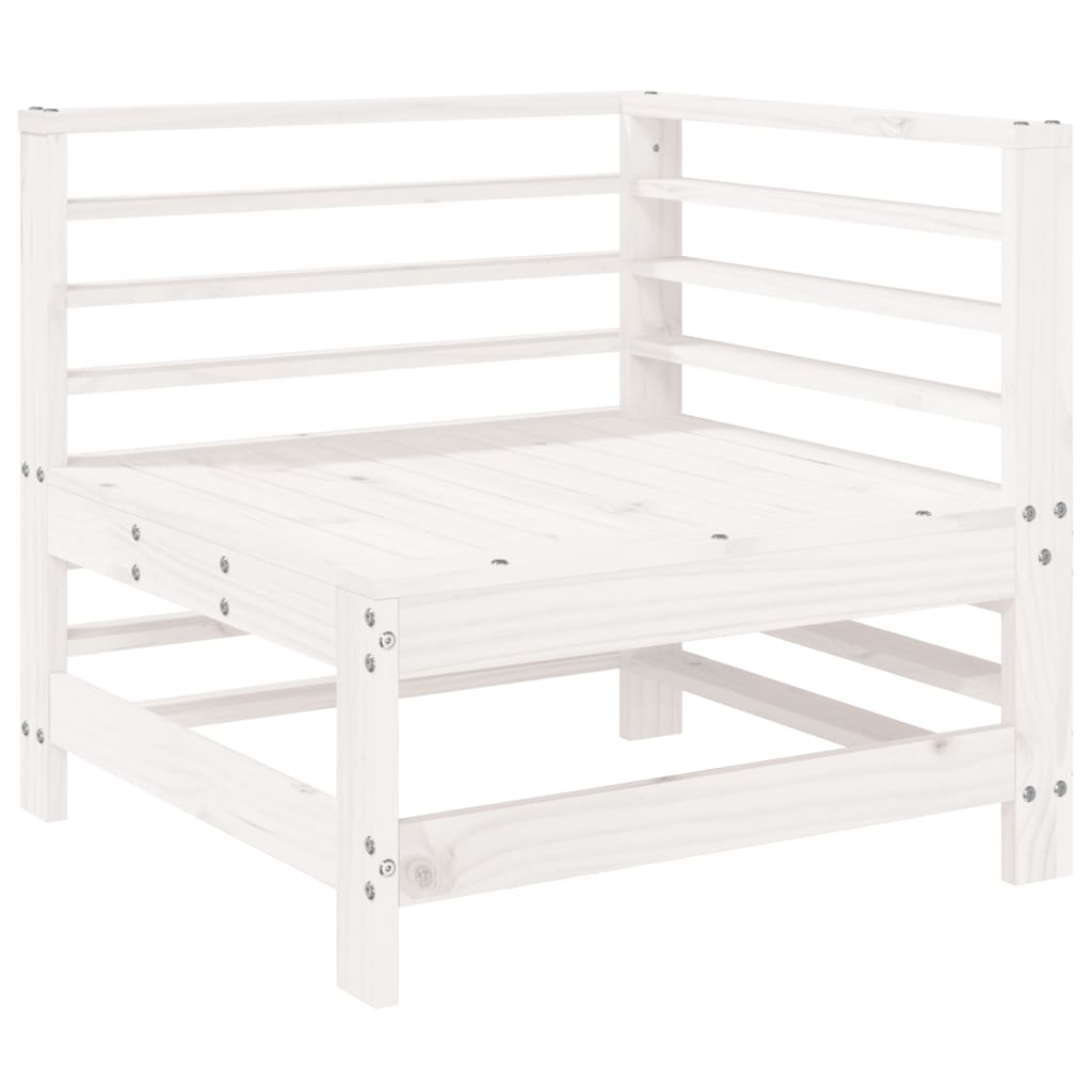 Set Salotto da Giardino 7 pz Bianco in Legno Massello di Pino 3186236