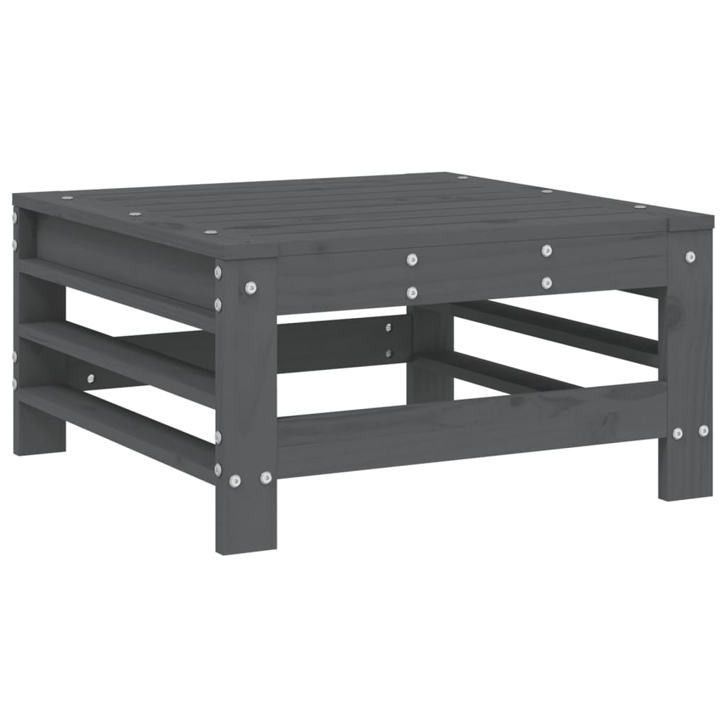 Set Salotto da Giardino 7 pz Grigio in Legno Massello di Pino 3186237