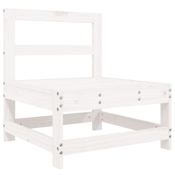 Set Salotto da Giardino 7 pz Bianco in Legno Massello di Pino 3186243