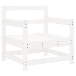 Set Salotto da Giardino 7 pz Bianco in Legno Massello di Pino 3186243