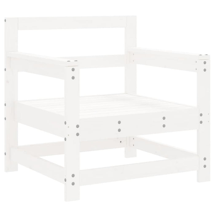 Set Salotto da Giardino 7 pz Bianco in Legno Massello di Pino 3186243