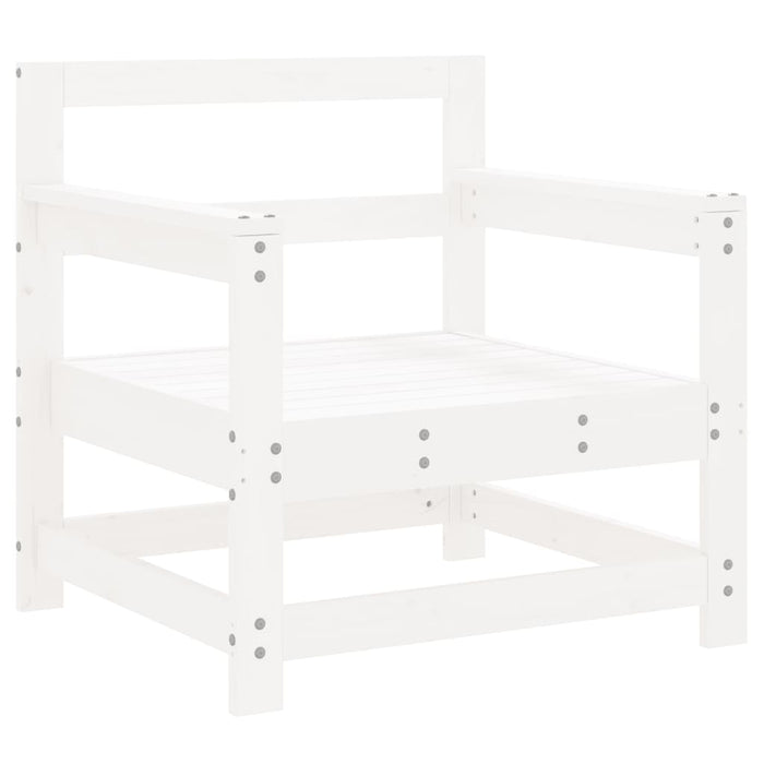 Set Salotto da Giardino 7 pz Bianco in Legno Massello di Pino 3186250