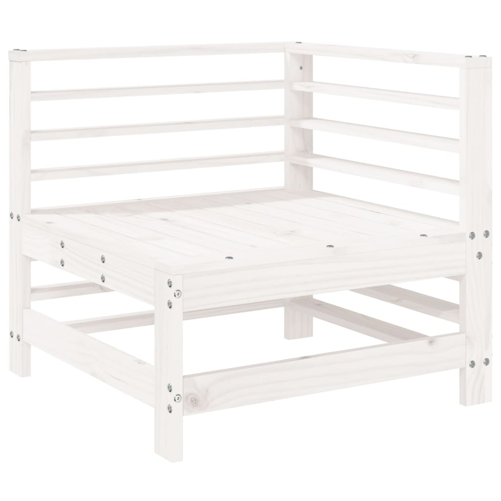 Set Salotto da Giardino 7 pz Bianco in Legno Massello di Pino 3186264