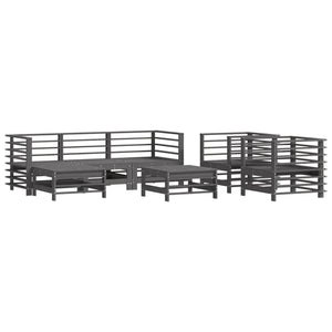 Set Salotto da Giardino 7 pz Grigio in Legno Massello di Pino 3186265