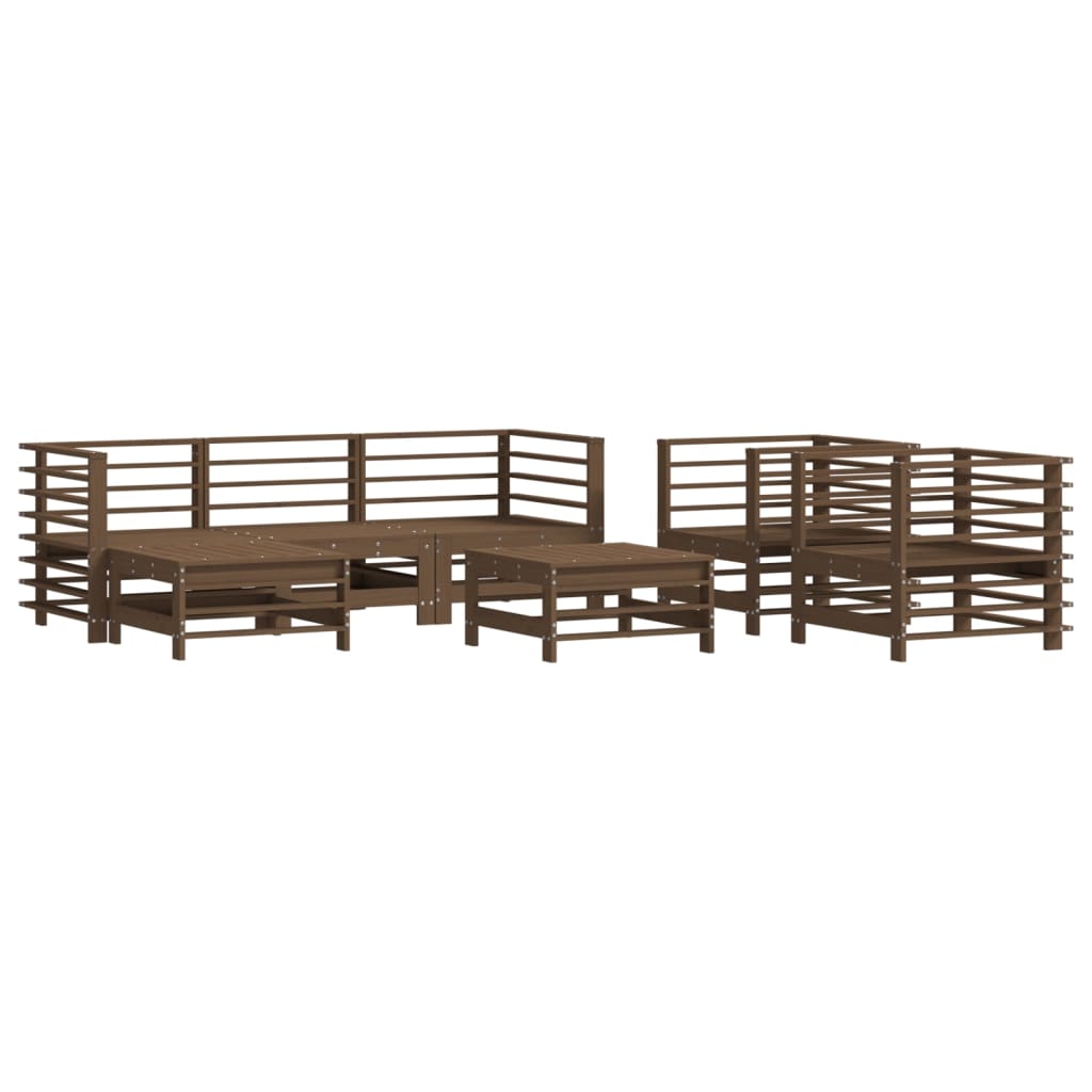 Set Salotto da Giardino 7 pz Miele in Legno Massello di Pino 3186266