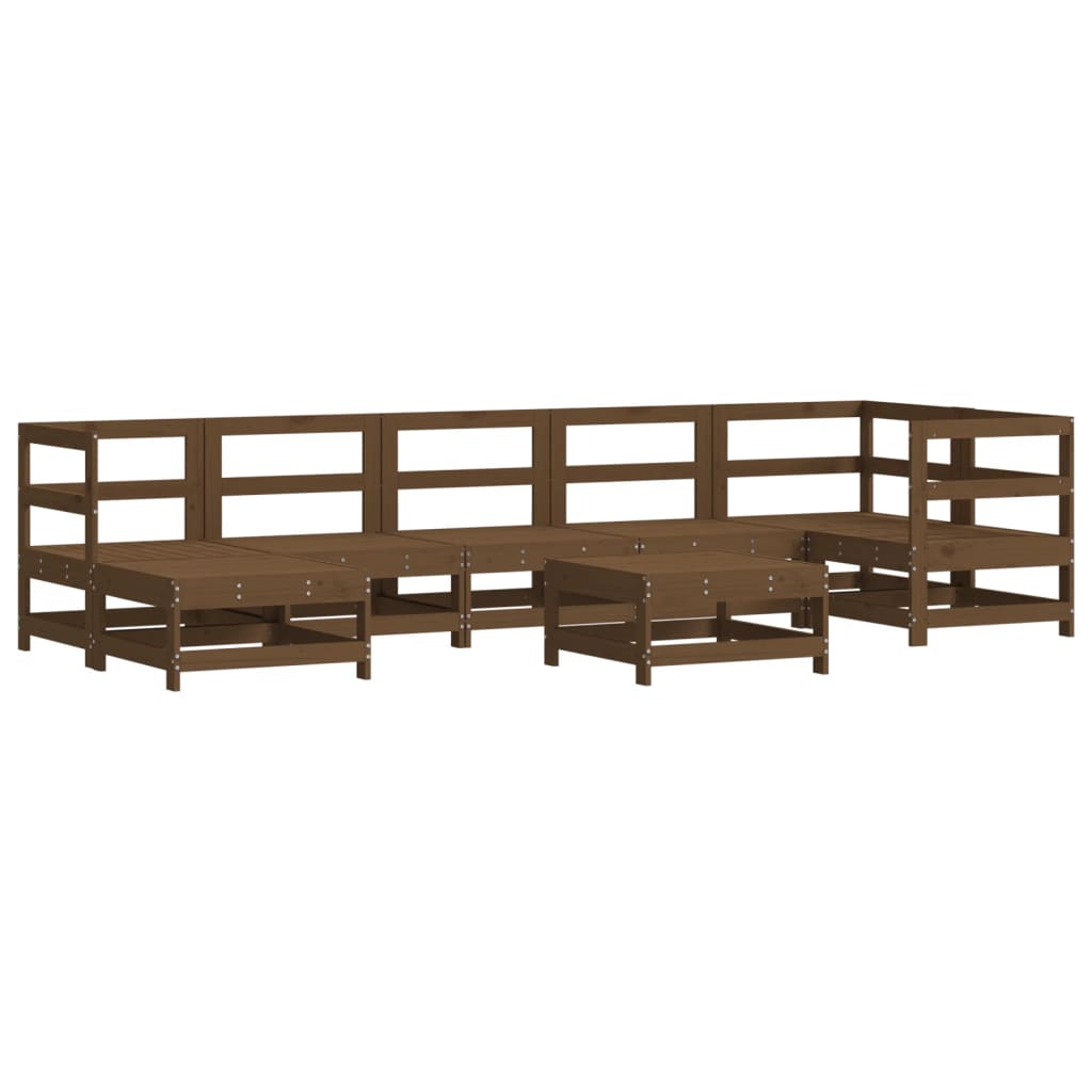 Set Salotto da Giardino 8pz in Legno Massello di Pino Miele 3186273