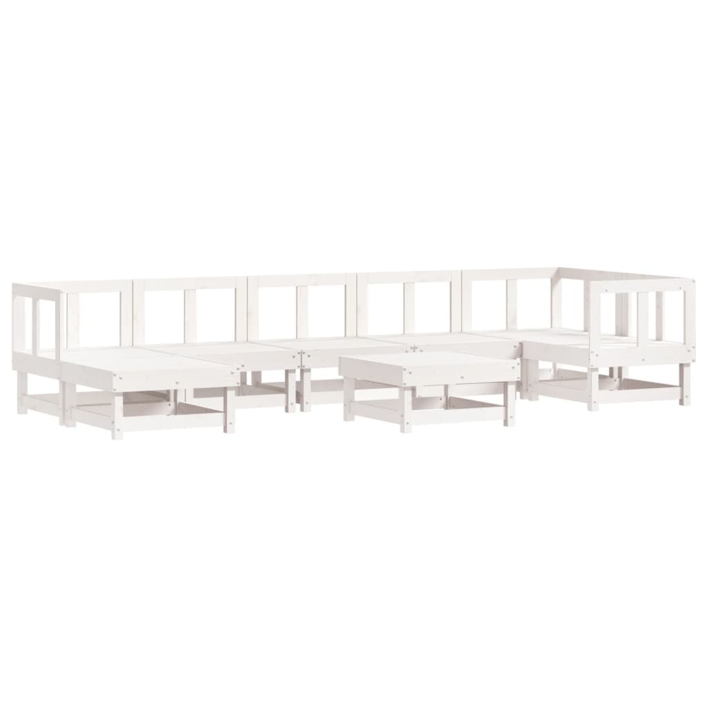 Set Salotto da Giardino 8 pz in Legno Massello di Pino Bianco 3186278