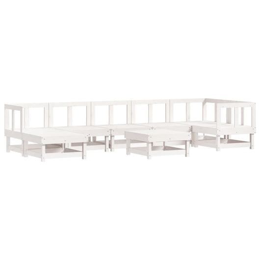 Set Salotto da Giardino 8 pz in Legno Massello di Pino Bianco 3186278