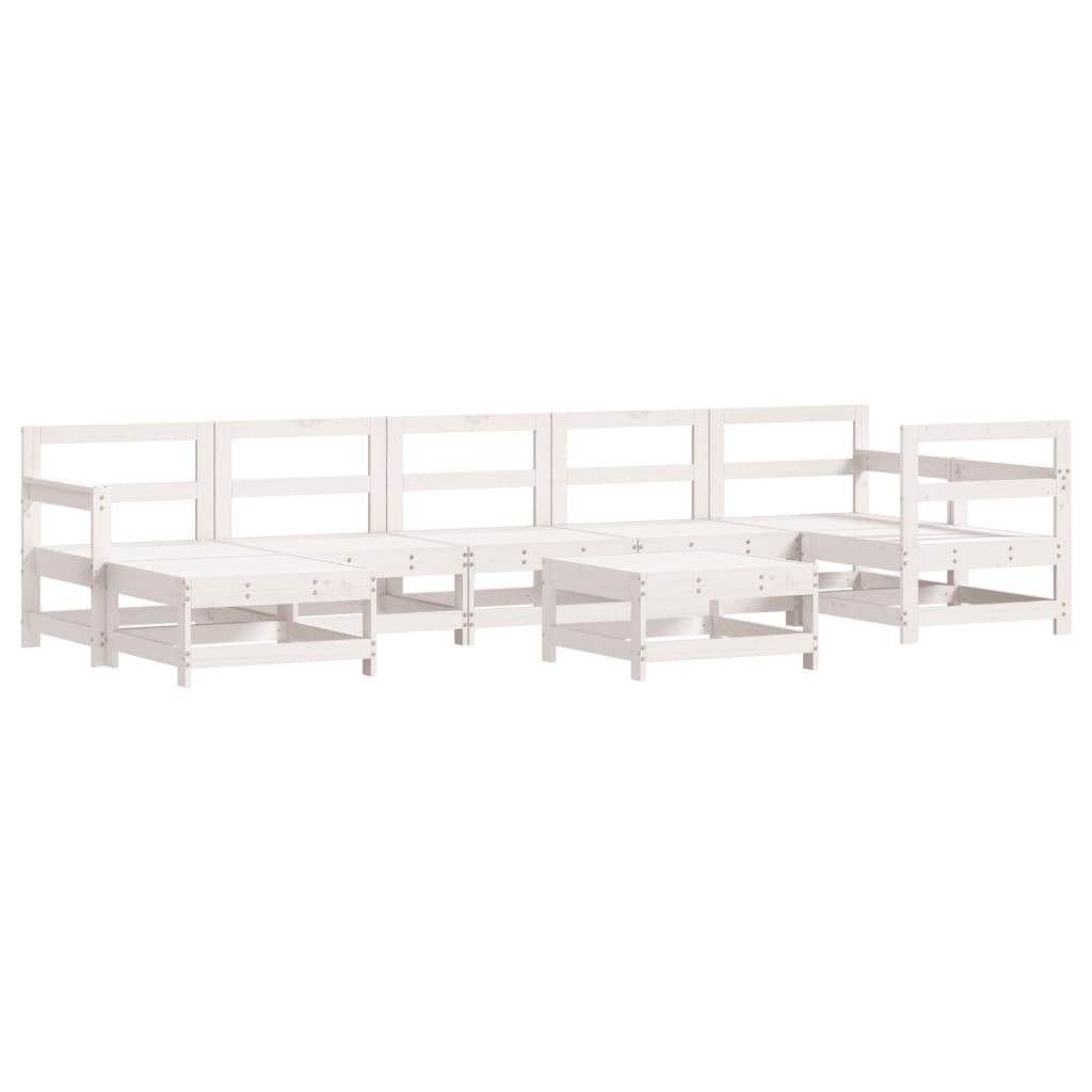 Set Salotto da Giardino 8 pz in Legno Massello di Pino Bianco 3186285