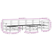 Set Salotto da Giardino 8 pz in Legno Massello di Pino Nero 3186288