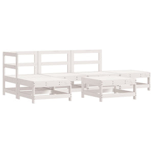 Set Salotto da Giardino 6 pz Bianco in Legno Massello di Pino 3186313