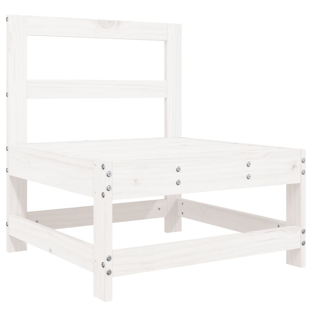 Set Salotto da Giardino 6 pz Bianco in Legno Massello di Pino 3186313