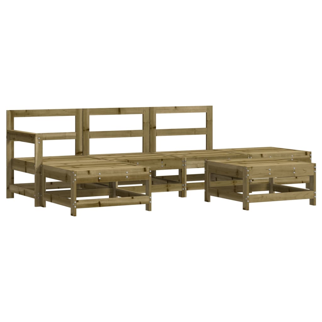 Set Salotto da Giardino 6 pz in Legno Impregnato di Pinocod mxl 82652