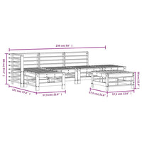 Set Salotto da Giardino 6 pz Grigio in Legno Massello di Pino 3186335