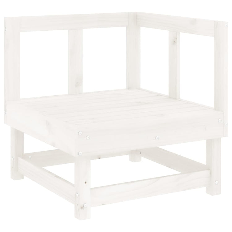 Set Salotto da Giardino 7 pz Bianco in Legno Massello di Pino 3186341