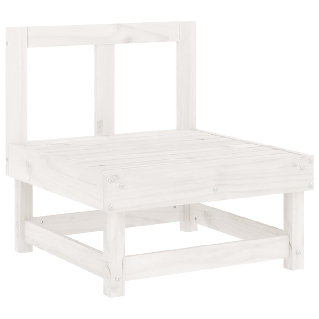 Set Salotto da Giardino 7 pz Bianco in Legno Massello di Pino 3186341