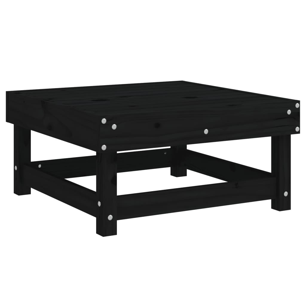 Set Salotto da Giardino 7 pz Nero in Legno Massello di Pino 3186351