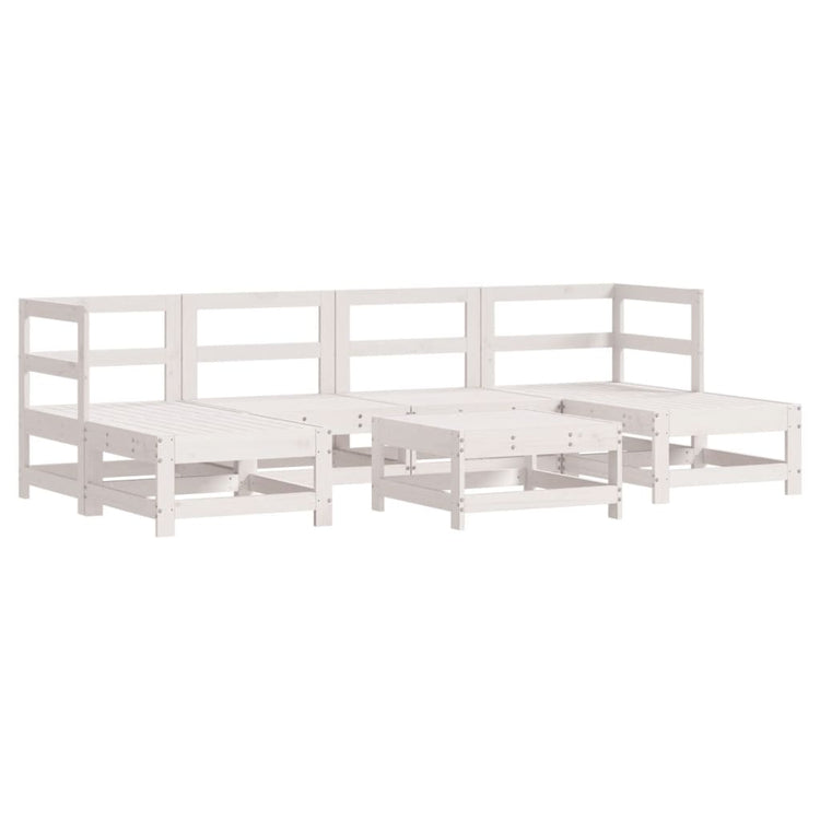 Set Salotto da Giardino 7 pz Bianco in Legno Massello di Pino 3186362