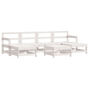 Set Salotto da Giardino 7 pz Bianco in Legno Massello di Pino 3186369