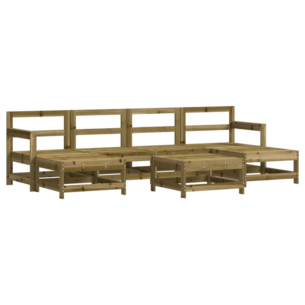 Set Salotto da Giardino 7 pz in Legno Impregnato di Pino 3186374