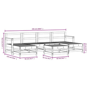 Set Salotto da Giardino 7 pz in Legno Impregnato di Pino 3186374