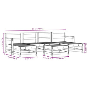 Set Salotto da Giardino 7 pz Grigio in Legno Massello di Pino 3186377