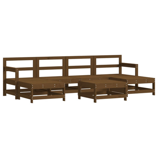 Set Salotto da Giardino 7 pz Miele in Legno Massello di Pino 3186378