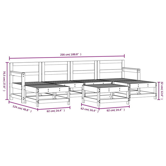 Set Salotto da Giardino 7 pz ambra in Legno Massello di Pino 3186378