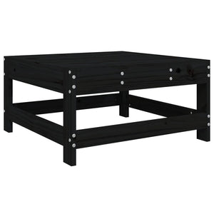 Set Salotto da Giardino 7 pz Nero in Legno Massello di Pino 3186379