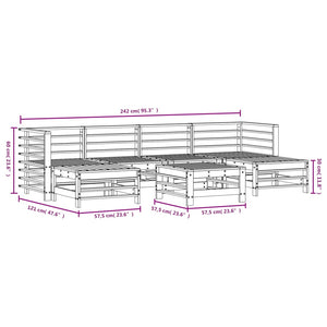 Set Salotto da Giardino 7 pz in Legno Massello di Pino 3186396