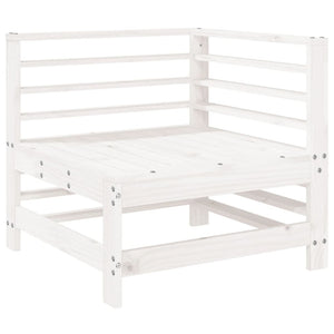 Set Salotto da Giardino 7 pz Bianco in Legno Massello di Pino 3186397