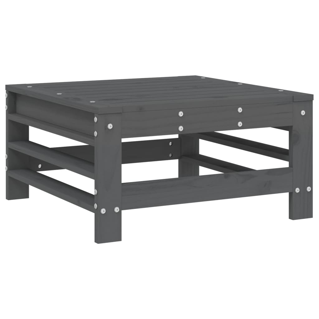 Set Salotto da Giardino 7 pz Grigio in Legno Massello di Pino 3186398