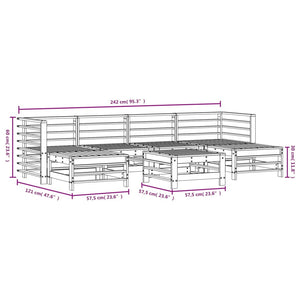 Set Salotto da Giardino 7 pz in Legno Impregnato di Pino 3186402