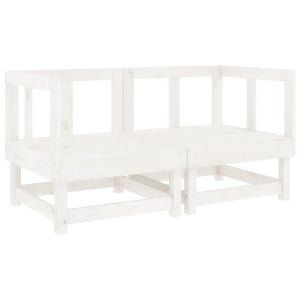 Set Salotto da Giardino 7 pz Bianco in Legno Massello di Pinocod mxl 117924